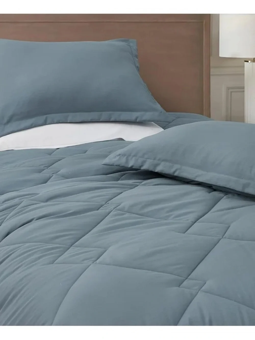 Plush Solid Blue Twin XL 2 piece Comforter Set